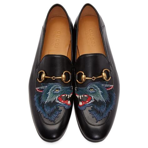 gucci slip on wolf|Gucci wedge loafers.